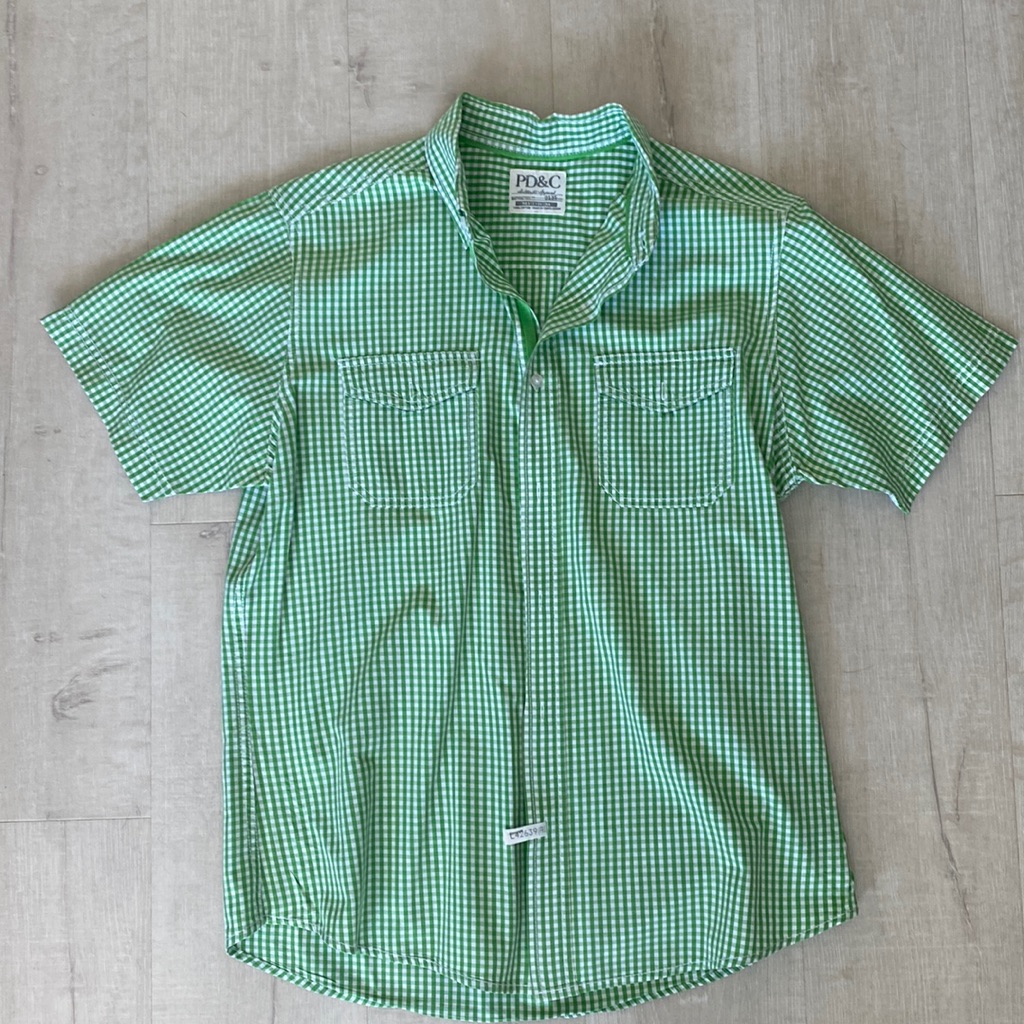 Green Gingham Button Down
